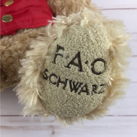 FAO Schwarz 14” Plush Teddy Bear Gift Puffer Vest Scarf w/ Hang Tag - Picture 7 of 9